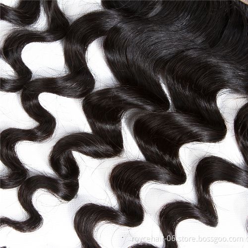 Unprocessed Virgin Human Hair Deep Wave Brazilian Lace Frontal Closure 13*4